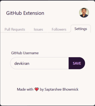 Provide the GitHub username in the add-on settings.